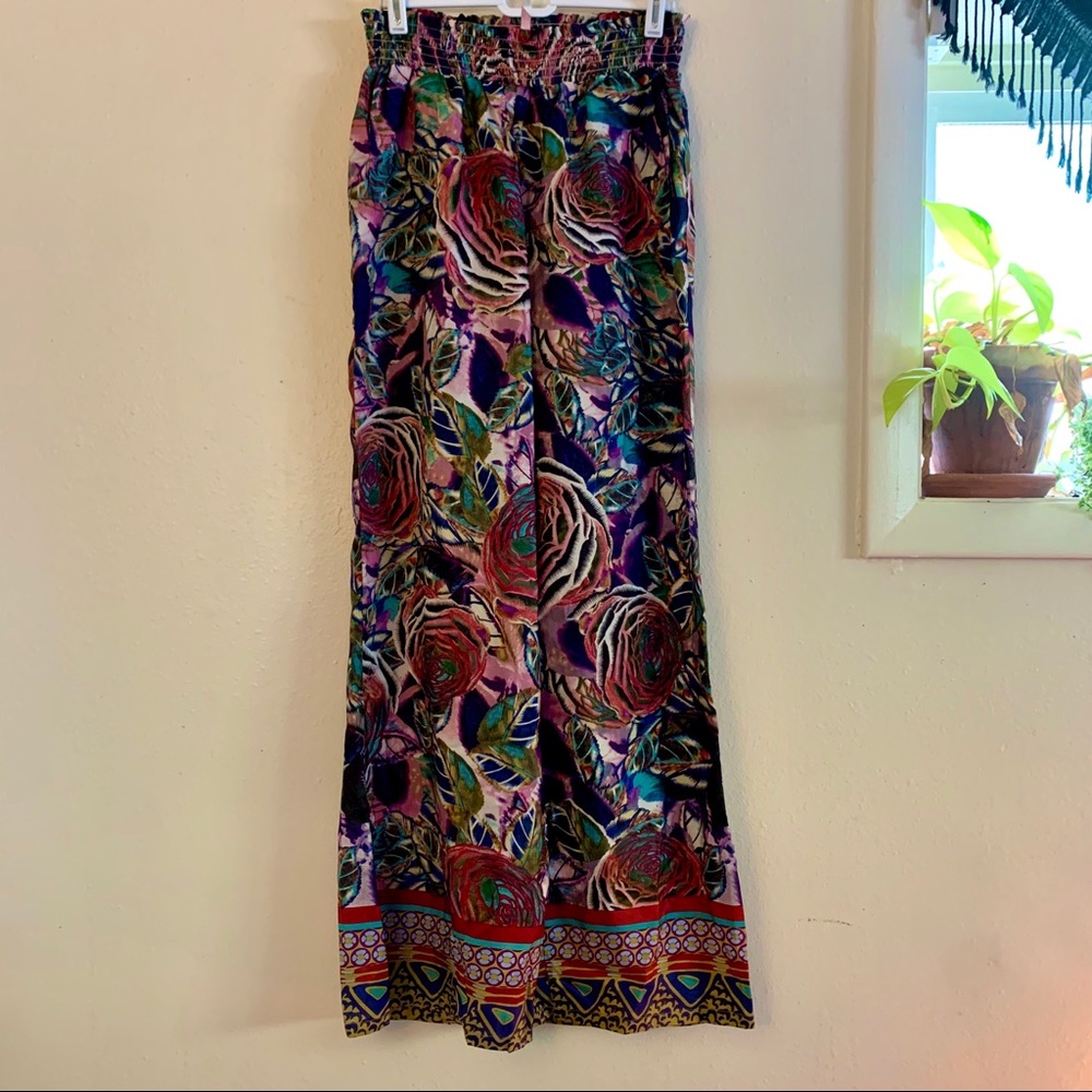Anthropologie Satin Wide Leg Pants